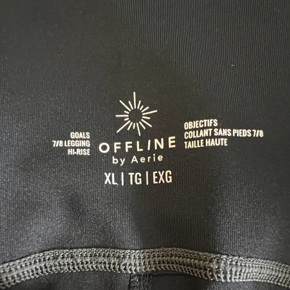 Aerie Offline Goals 7/8 High-Rise Leggings Black Gray Size XL‎ - Picture 4 of 8